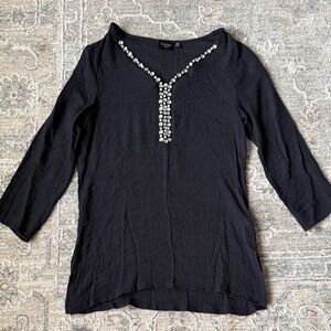 Black Beaded Women's Tunic